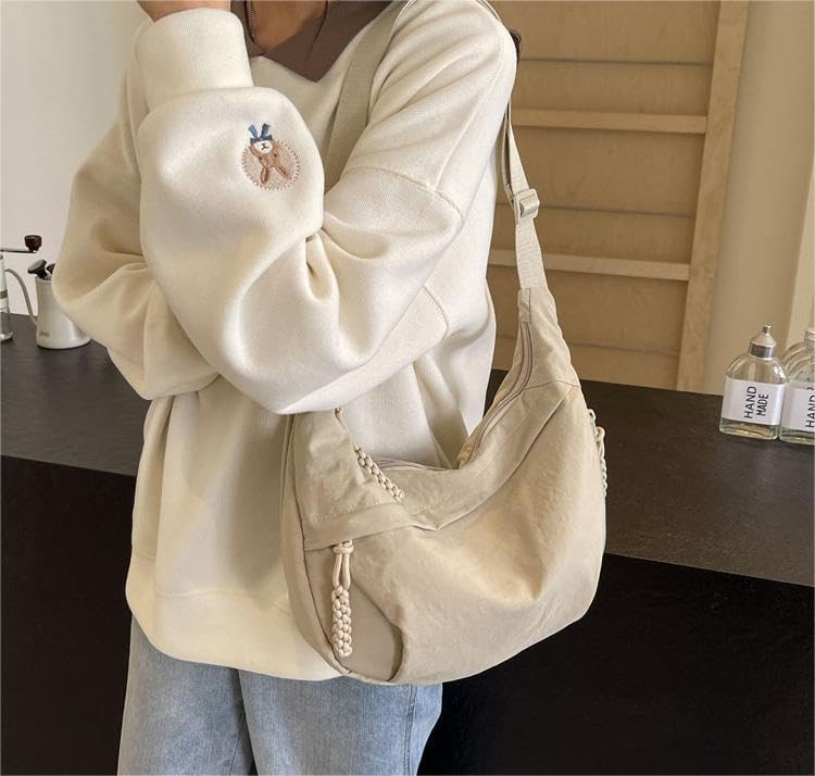 EMGILL Nylon Crescent Crossbody Bag for Women Shoulder Tote Handbag Casual Sling Bag Dumpling Purse Bag for Outdoor Travel - Image 1